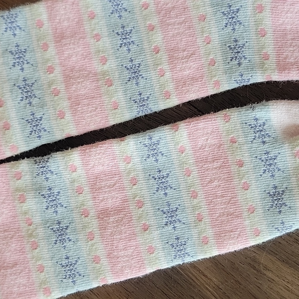 Gymboree 2007 Snow Princess Snowflake Fair Isle Tights Sz 0-6M - Picture 2 of 3